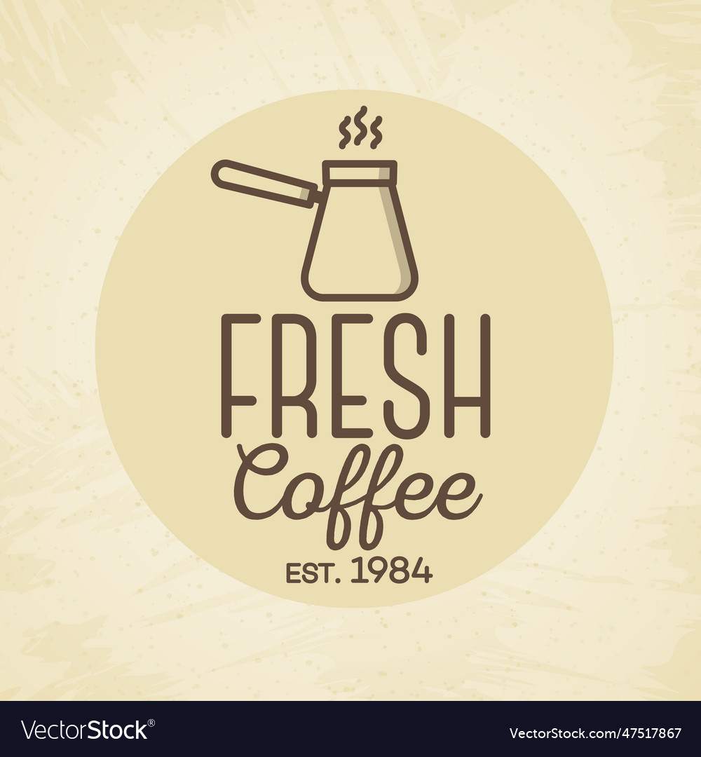 Fresh coffee logo with cup line style isolated