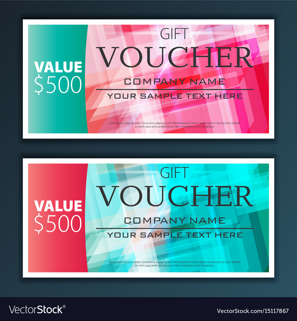 Gift voucher template with modern flat pattern Vector Image