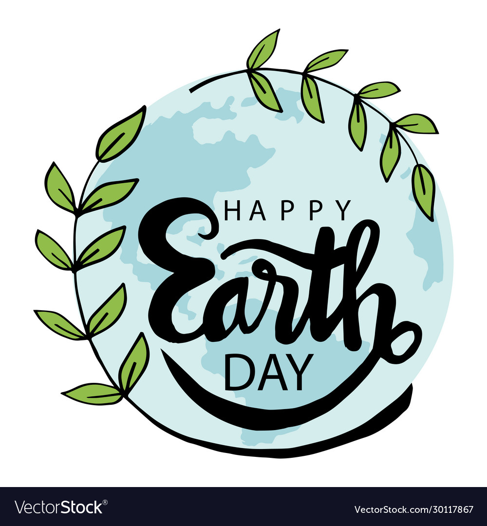 Happy earth day poster concept