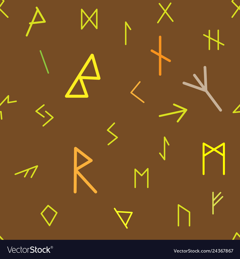 Historical runic alphabet seamless wallpaper