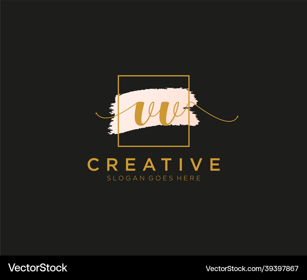 Initial Vv Feminine Logo Beauty Monogram Vector Image