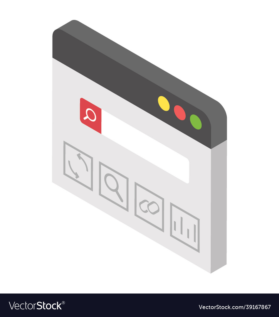 Isometric Search Window Icon