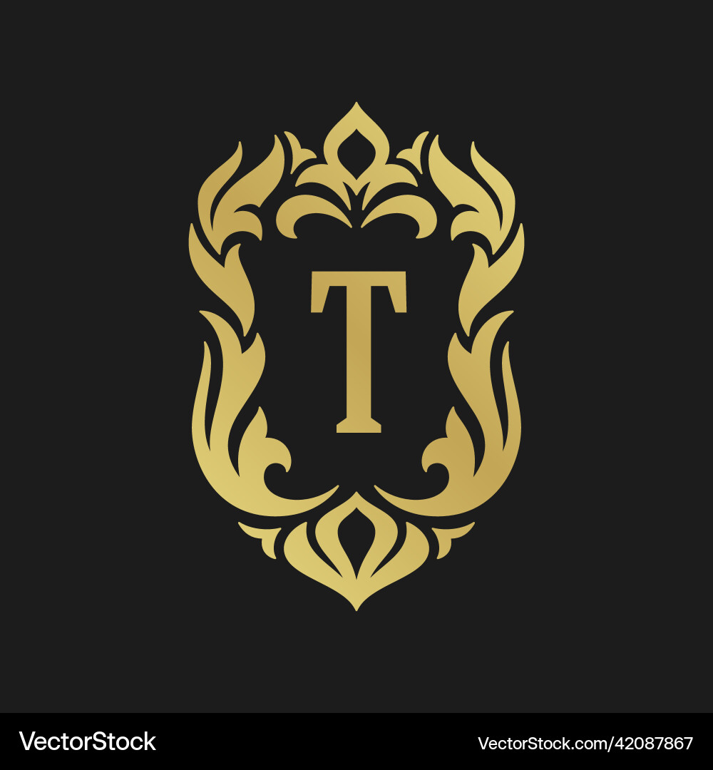Luxury monogram logo template object Royalty Free Vector