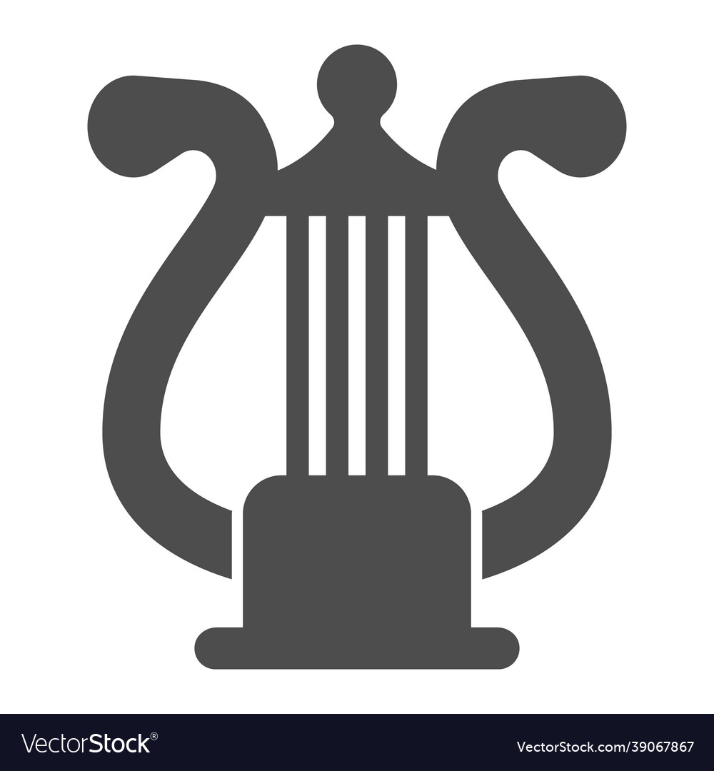 Lyre with strings harp solid icon musical