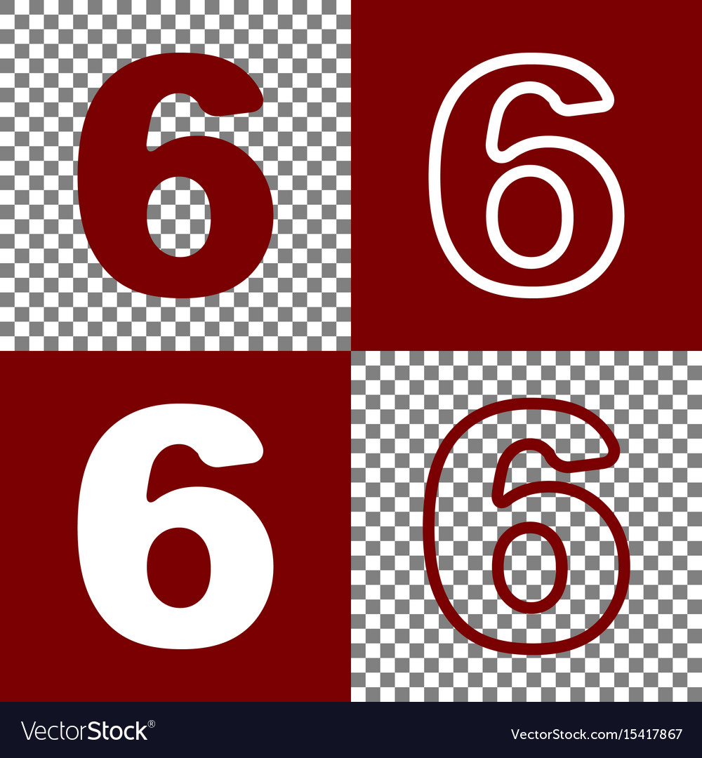 Number 6 sign design template element