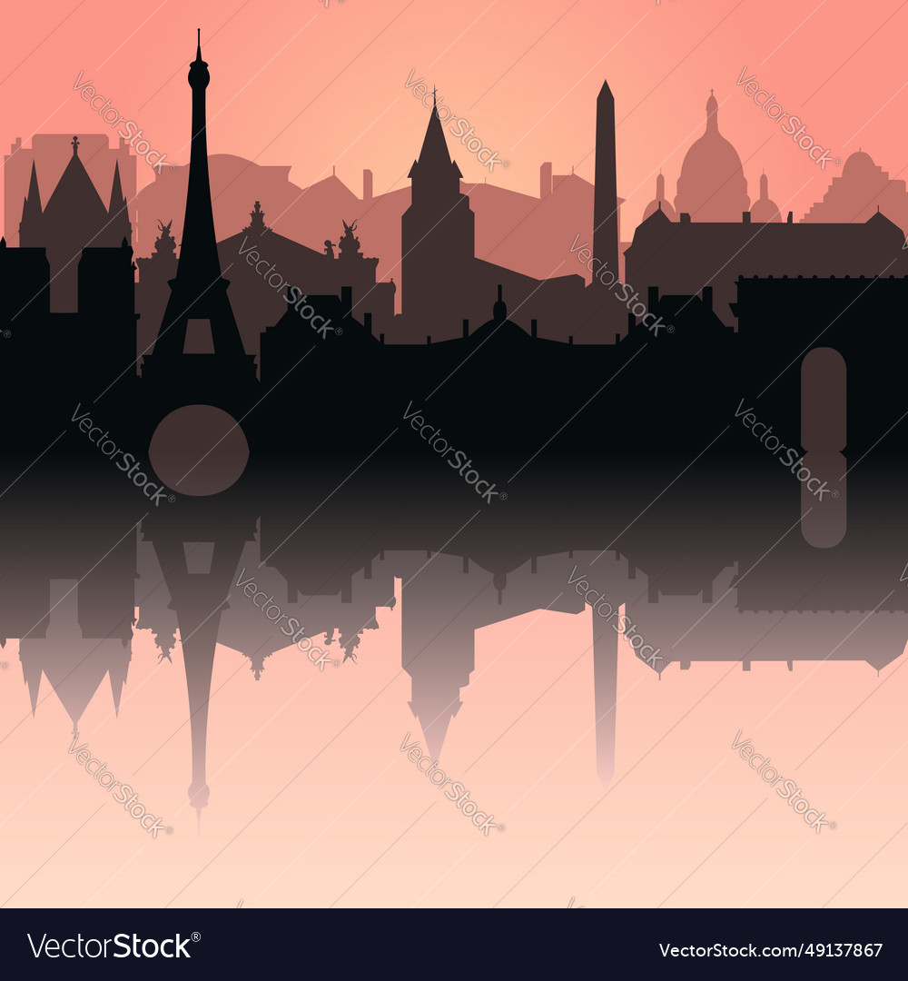 Paris city skyline silhouette france