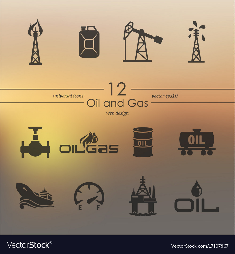 Set of oil and gas icons