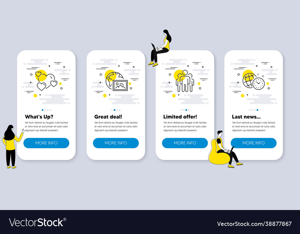 Set technology icons such as heart group web