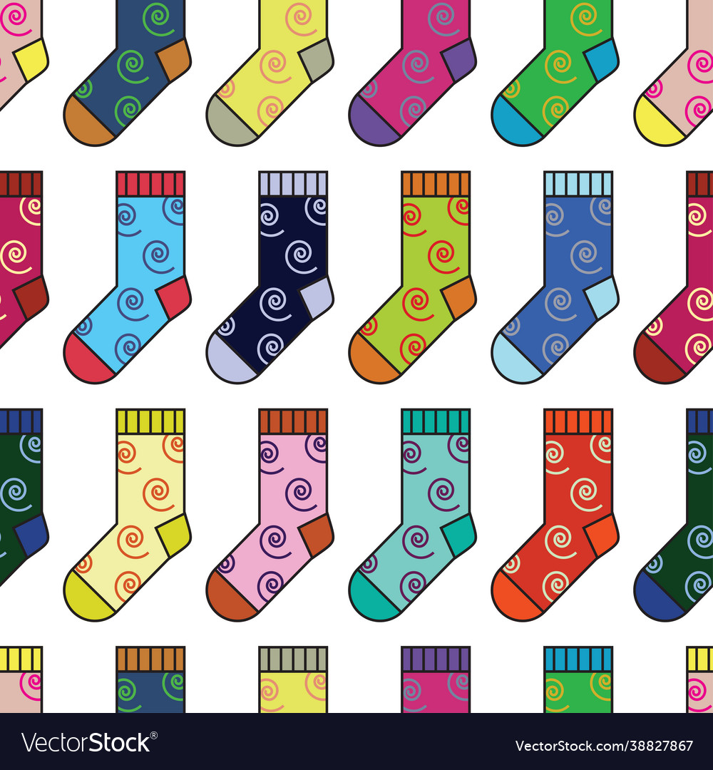 Spiral multicolor socks seamless pattern