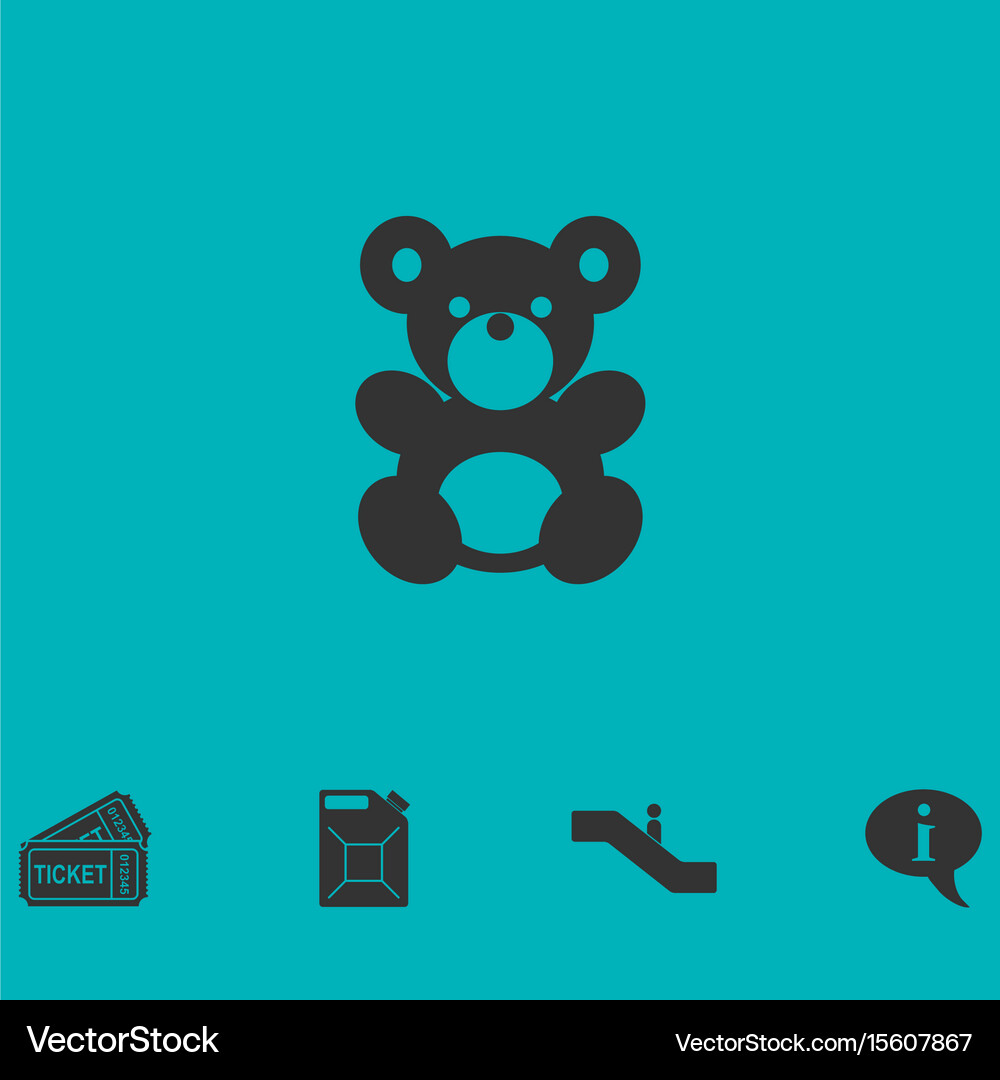 Teddy bear icon flat Royalty Free Vector Image