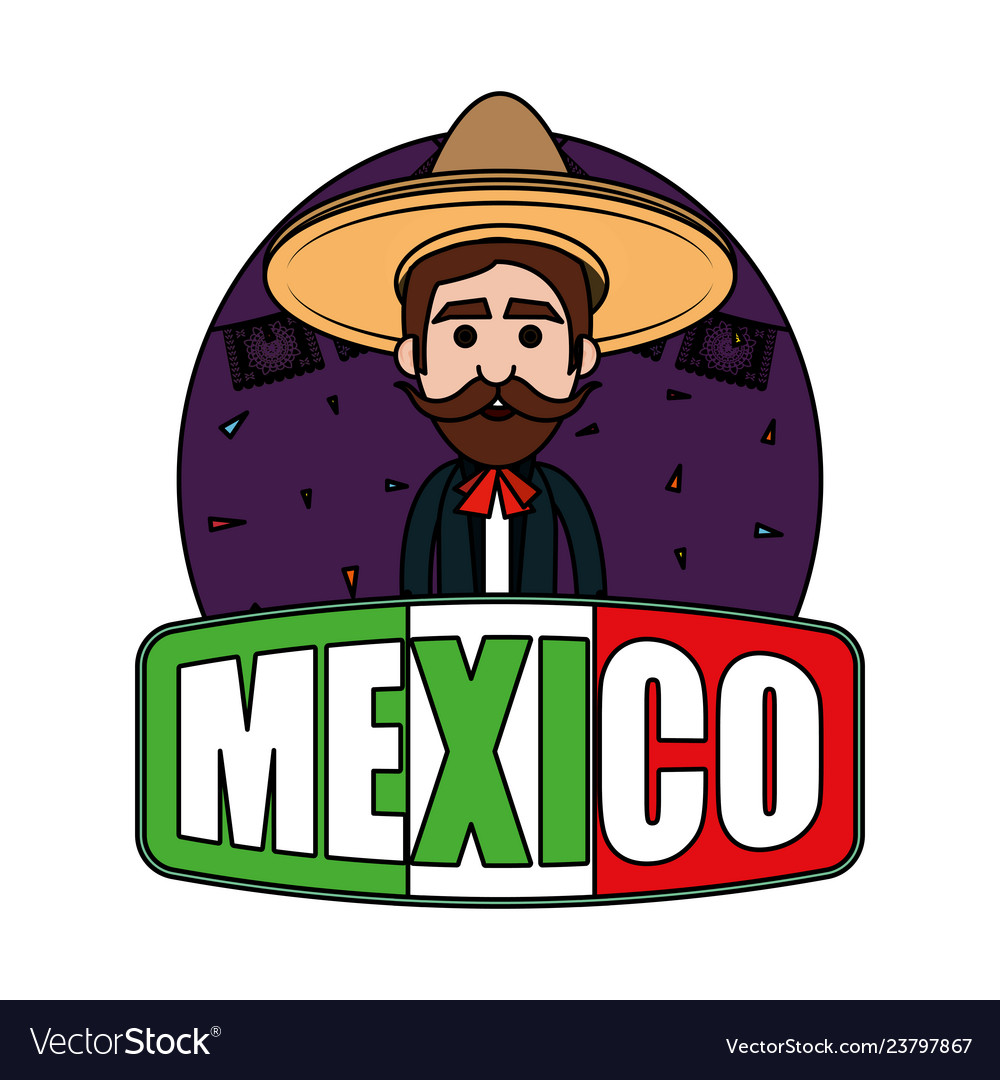 Traditional mexican mariachi character Royalty Free Vector