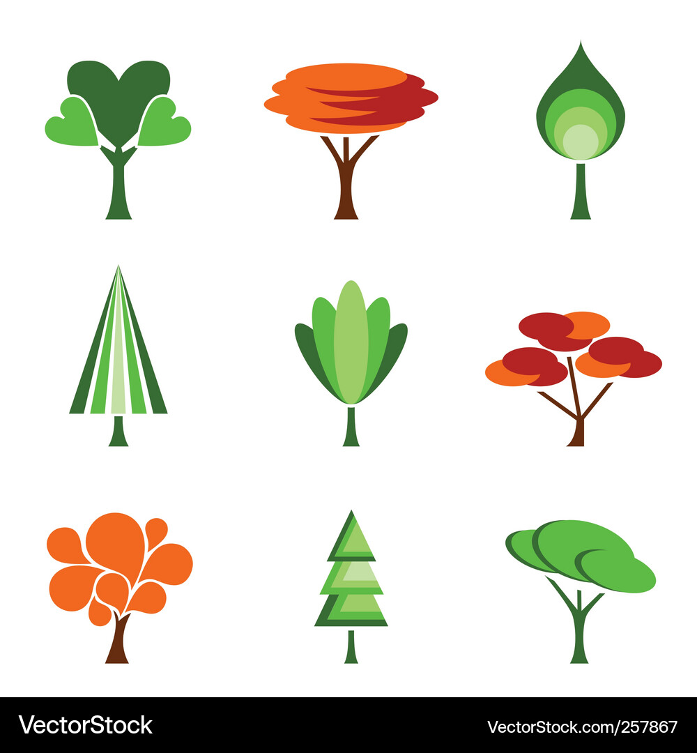 Tree icons Royalty Free Vector Image - VectorStock