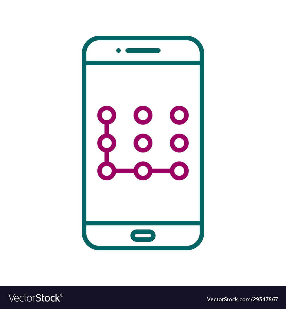 Unique pattern lock line icon