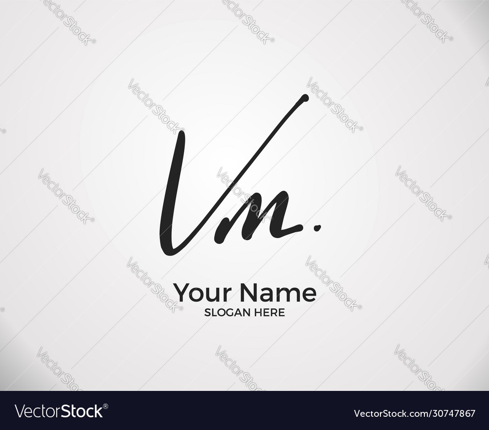 V m vm initial logo signature handwriting