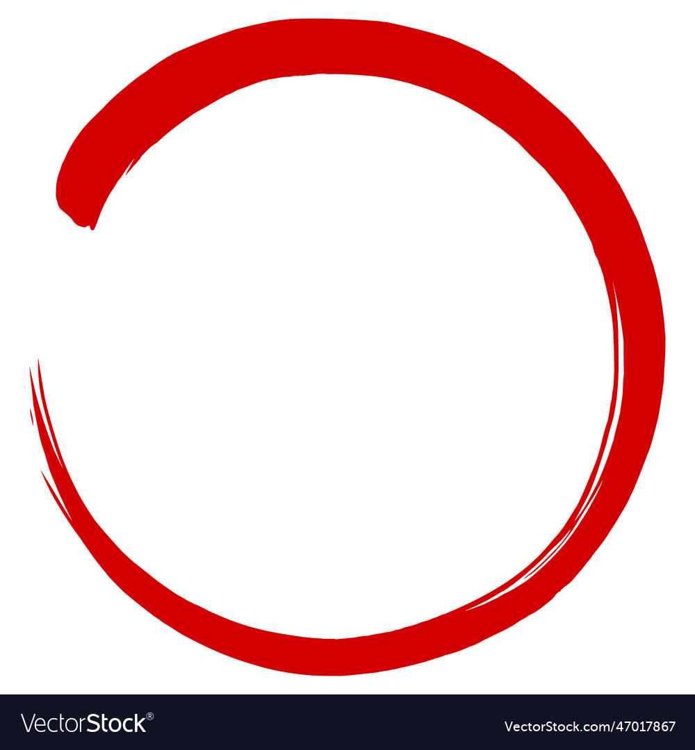 Zen red blood shed brush circle stroke art Vector Image