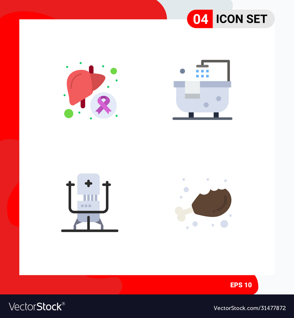 4 universal flat icons set for web and mobile