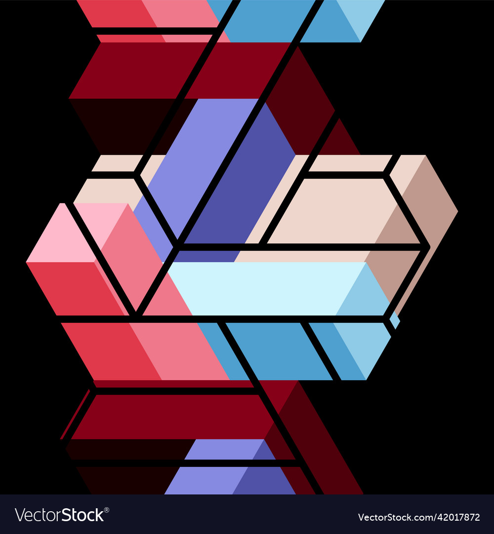 Abstract background 3d cubes cubic elements vector image Abstract background 3d cubes cubic elements