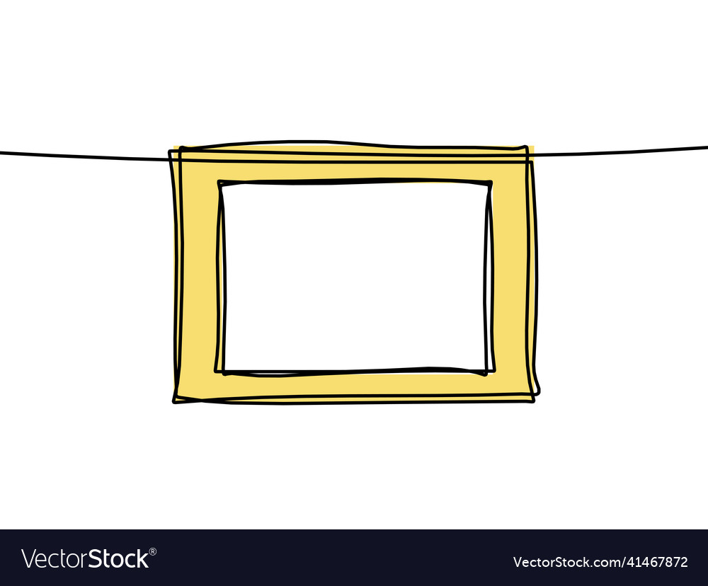 Abstract color frame for picture as line drawing vector image Abstract color frame for picture as line drawing