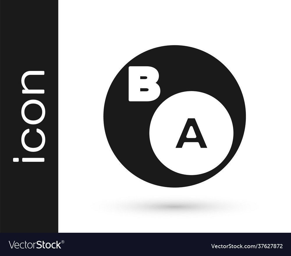 Black subsets mathematics a is subset b icon vector image Black subsets mathematics a is subset b icon