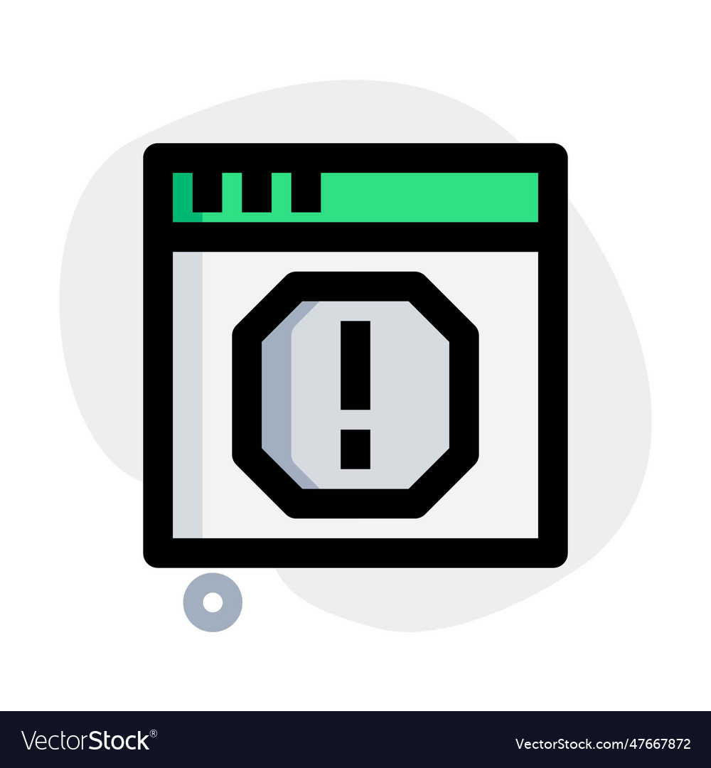 Browser warning with alert exclamation sign
