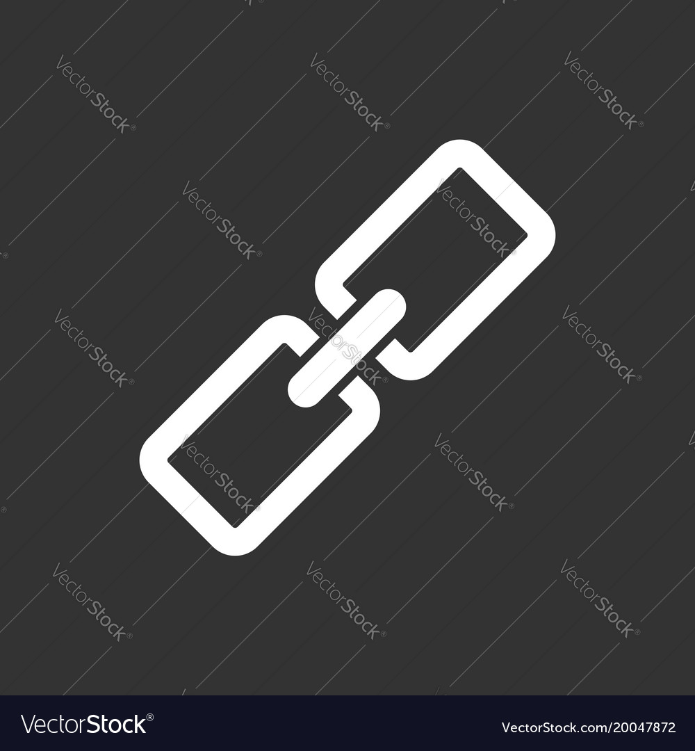 Chain icon in flat style isolated on black Vector Image