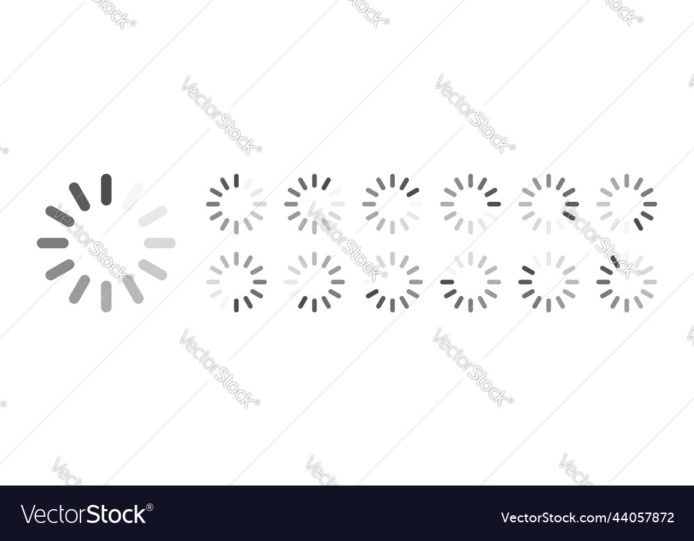 Circular loading buffering icons vector image Circular loading buffering icons