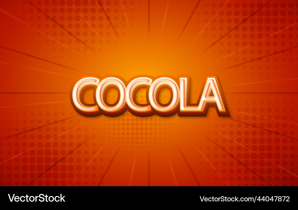 Cocola chocolate cartoon style editable text Vector Image