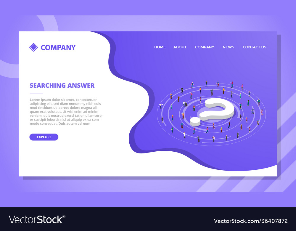 Concept for website template or landing homepage vector image Concept for website template or landing homepage