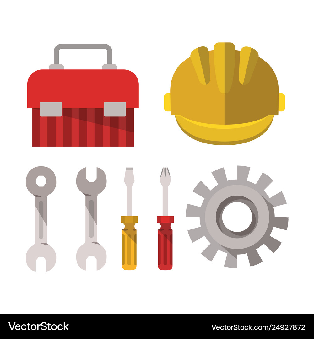 Construction tools set items Royalty Free Vector Image