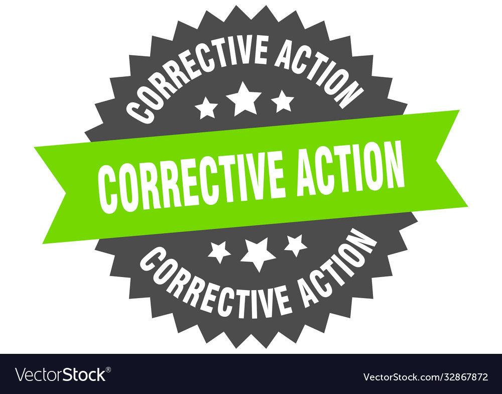 Corrective action round isolated ribbon label