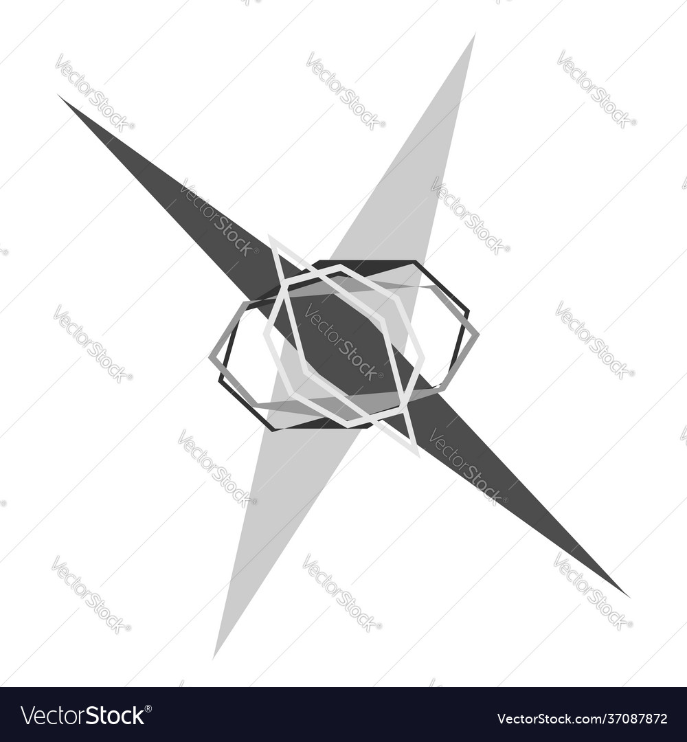 Edgy geometric abstract design element pointy vector image Edgy geometric abstract design element pointy