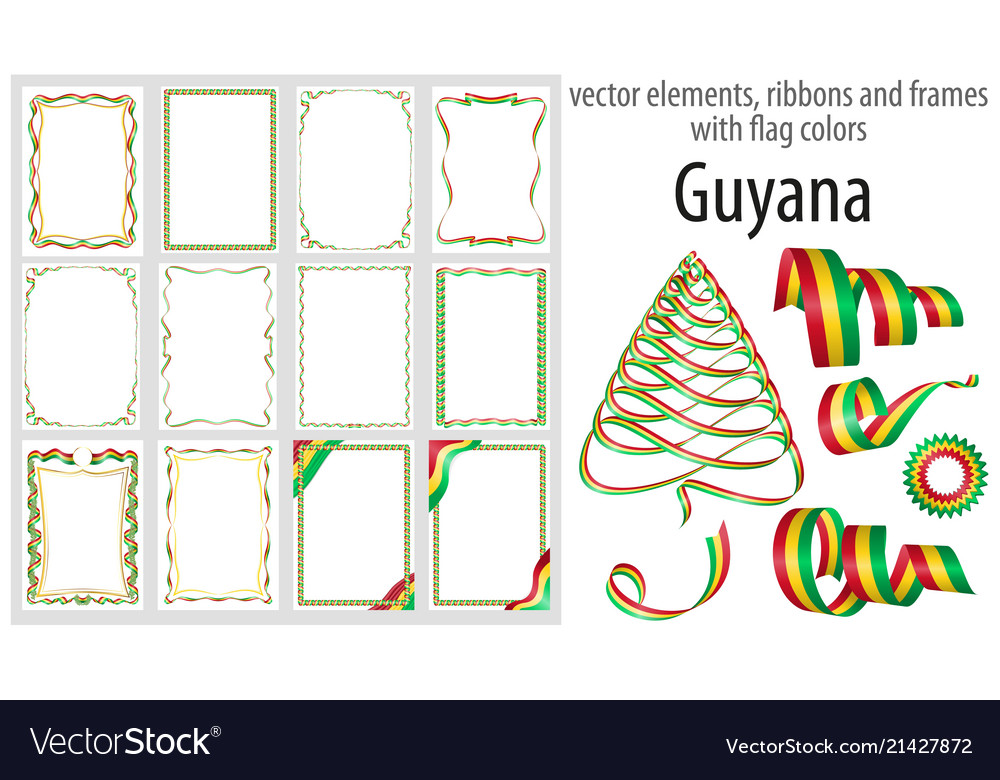 Elements ribbons and frames with flag colors