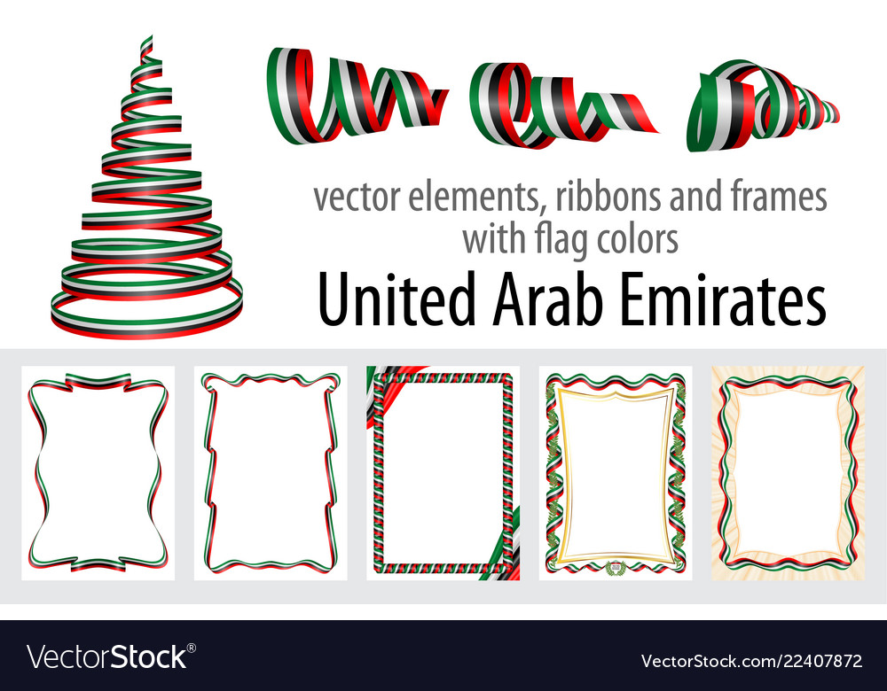 Elements ribbons and frames with flag colors Vector Image Elements ribbons and frames with flag colors