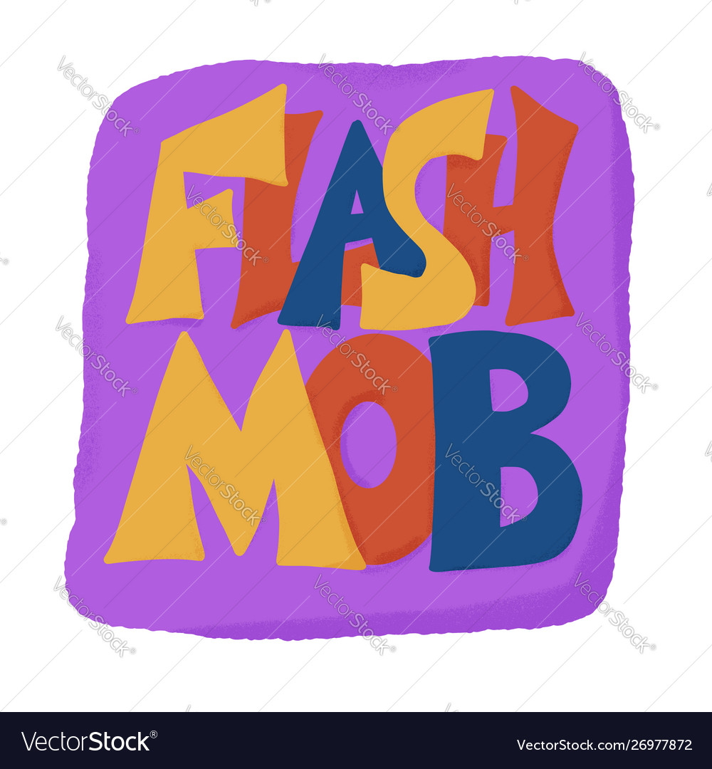 Flashmob stylized text emblem simple design