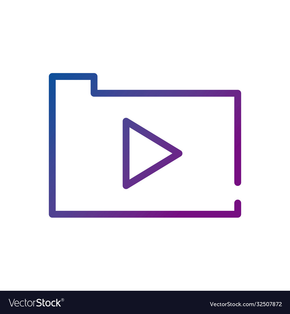 Folder with play button video content gradient