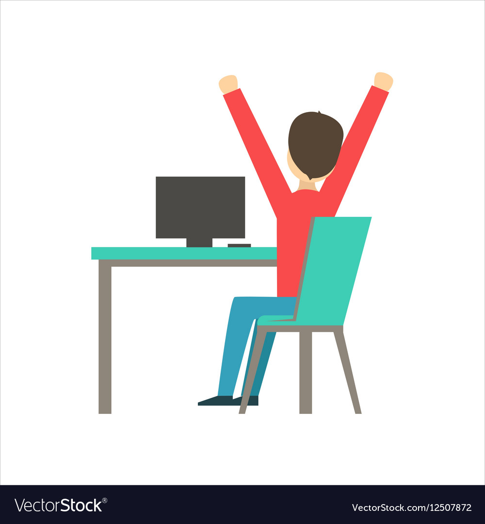 Guy sleepy stretching at work coworking