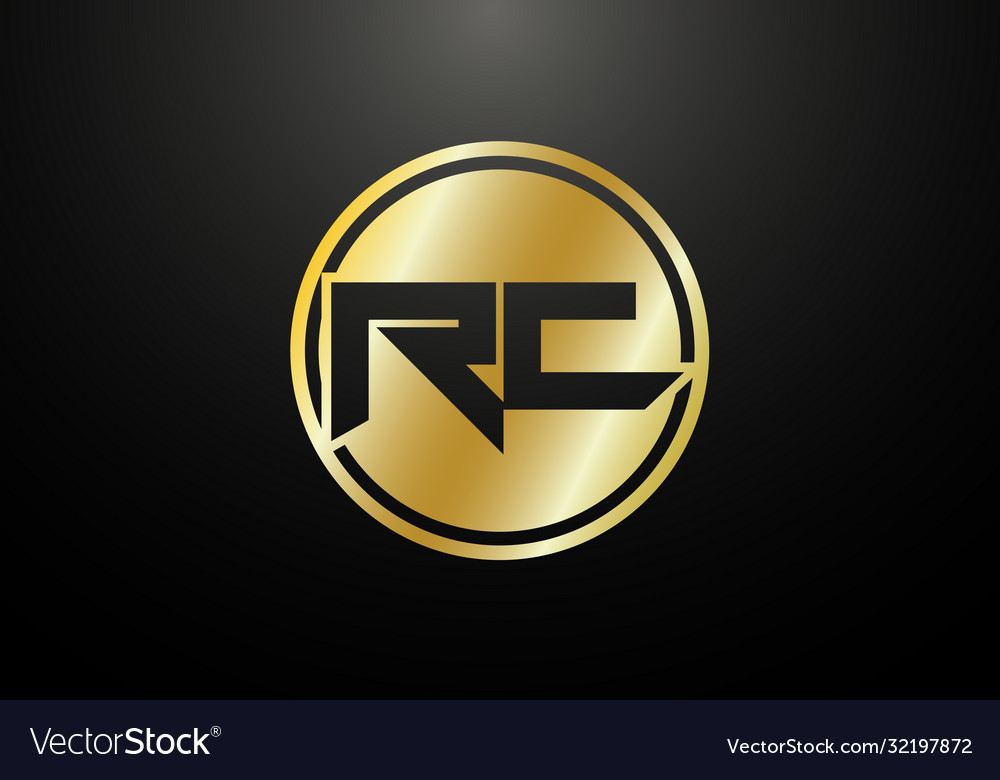 Initial monogram letter r c logo design template