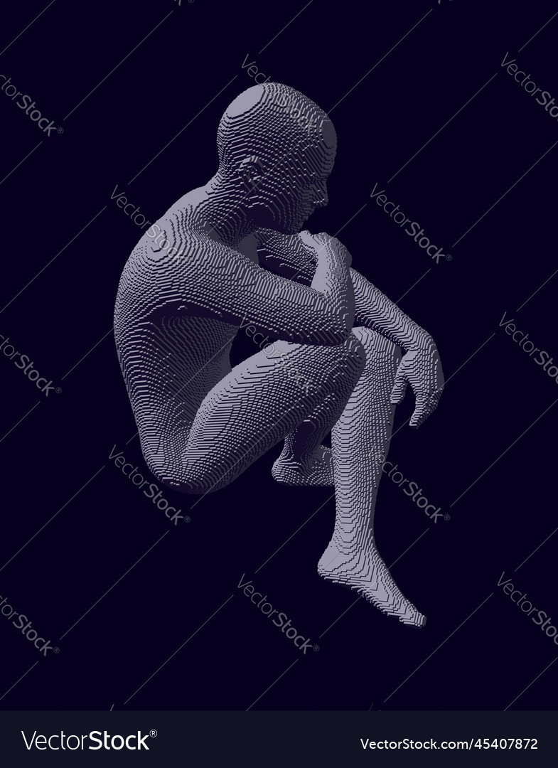 Man thinks about a problem despair depression Vector Image Man thinks about a problem despair depression