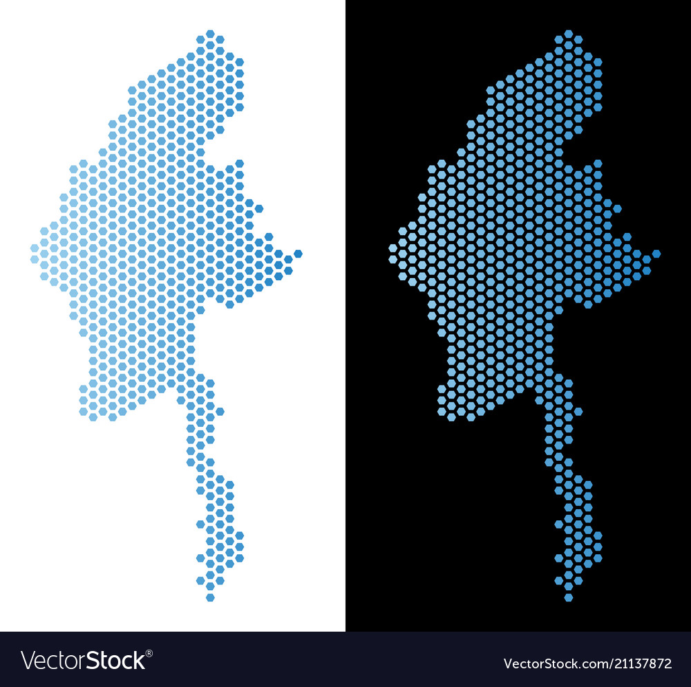 Myanmar map hex tile abstraction vector image Myanmar map hex tile abstraction