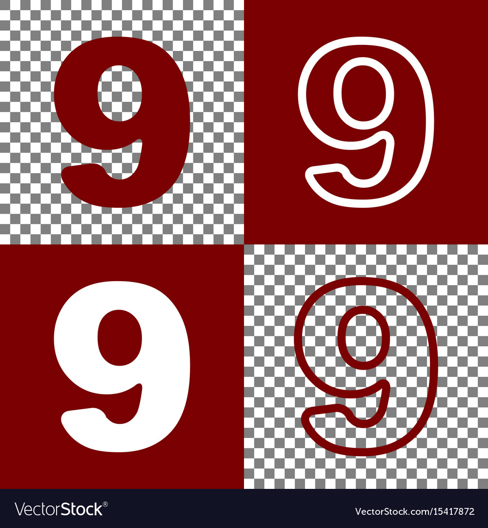 Number 9 sign design template element