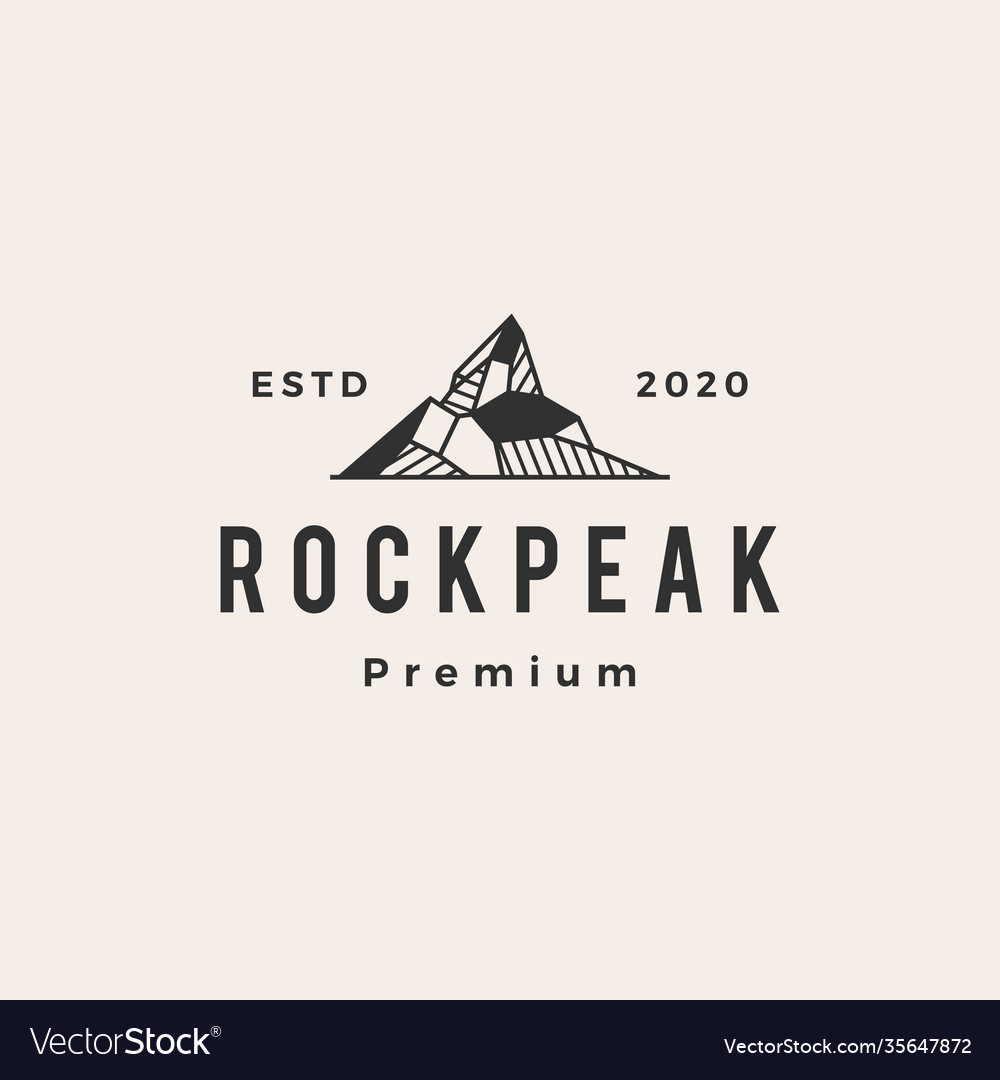 Rock peak hipster vintage logo icon