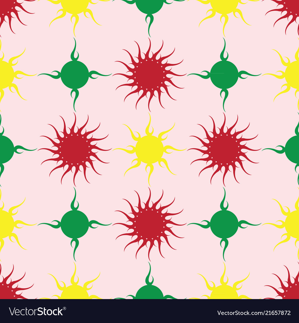 Seamless pattern of colored abstract figures