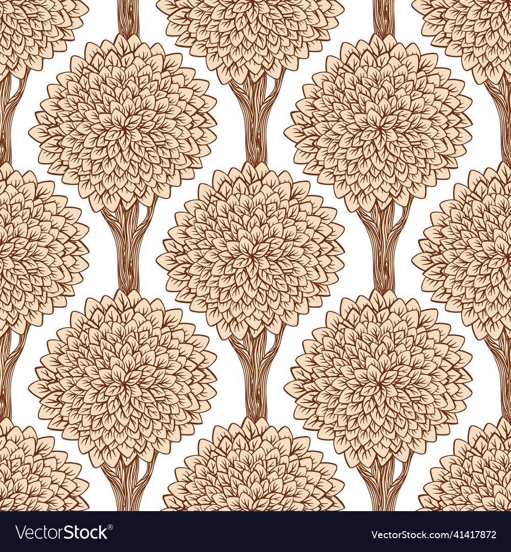 Seamless pattern with trees vector image Seamless pattern with trees