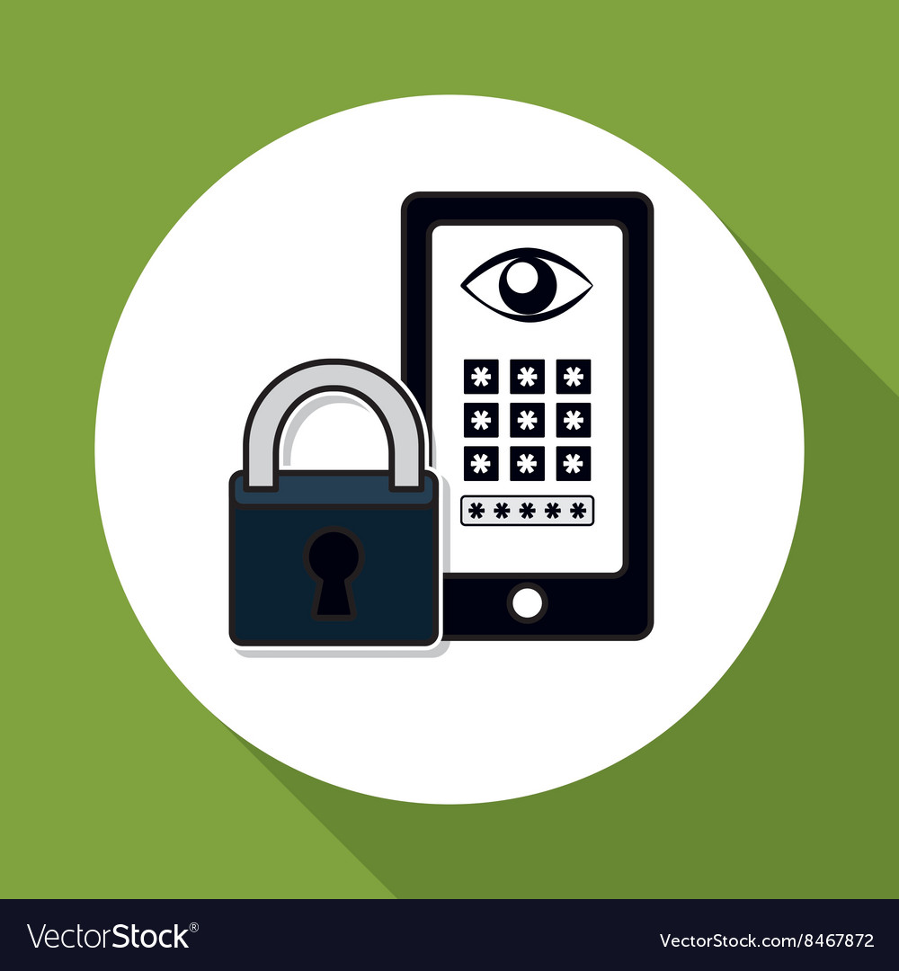 Security system icon over white background