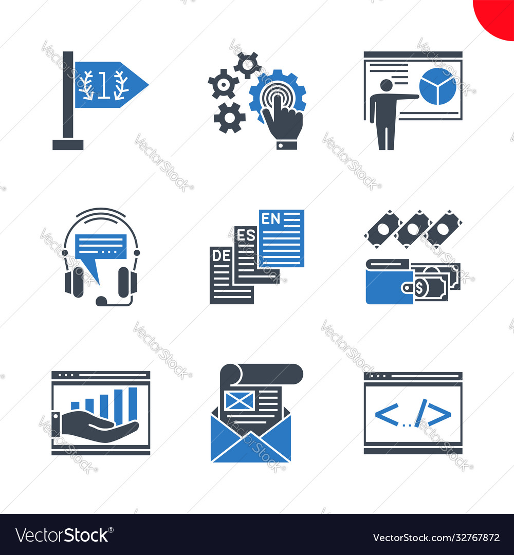 Seo and web opimization icons set