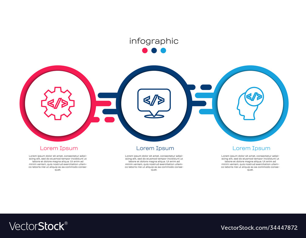 Set line front end development and business vector image Set line front end development and business