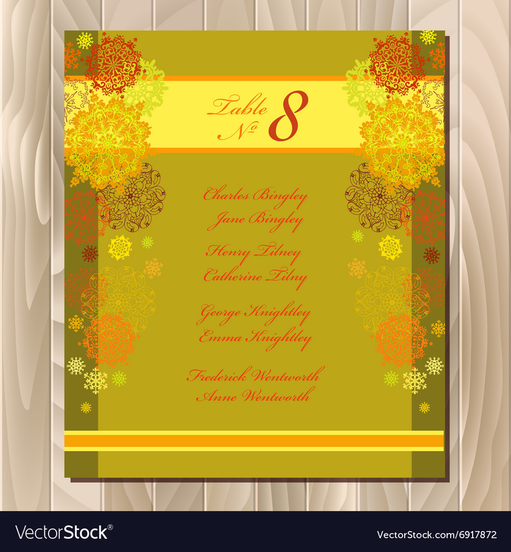 Table guest list background with winter