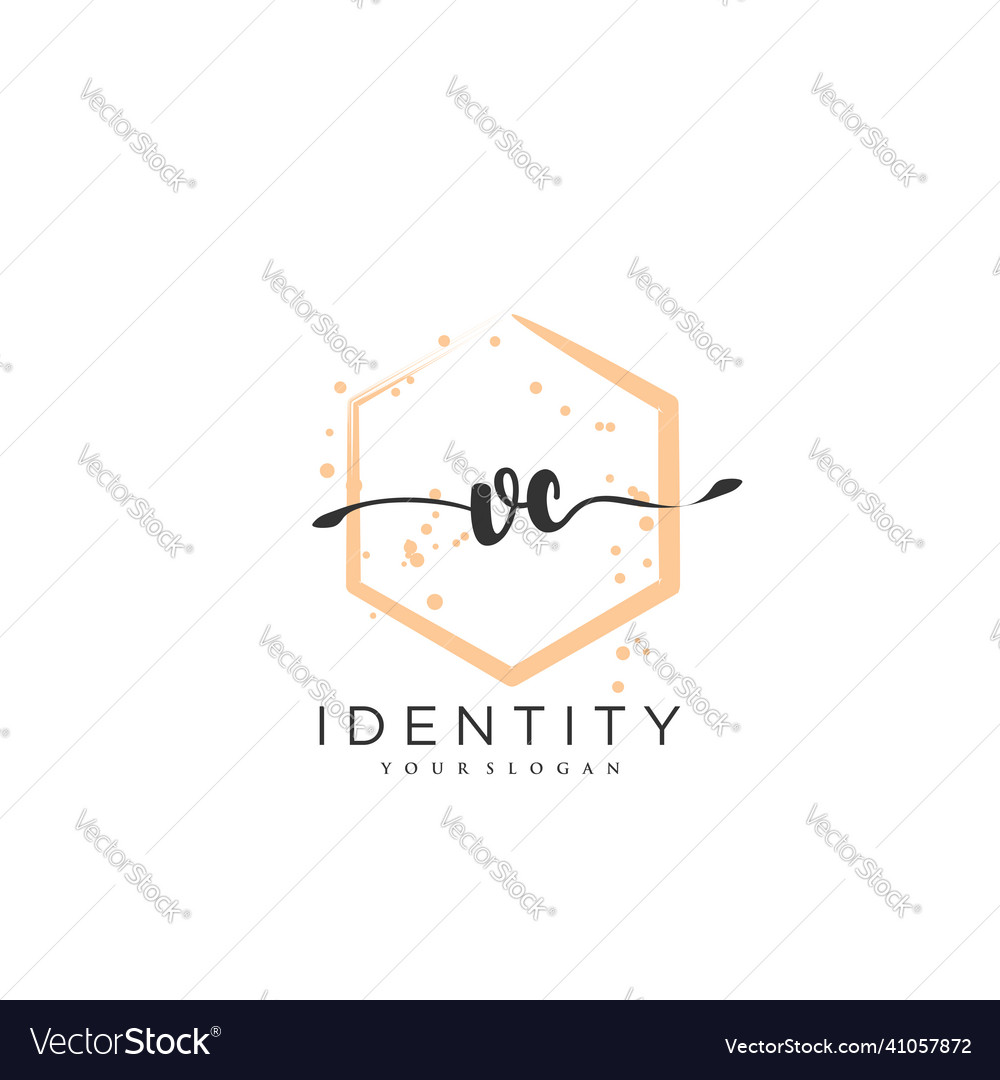 Vc handwriting logo of initial signature wedding