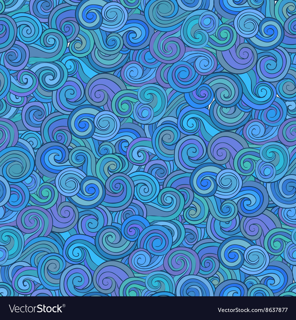Abstract seamless pattern with wave and cloud