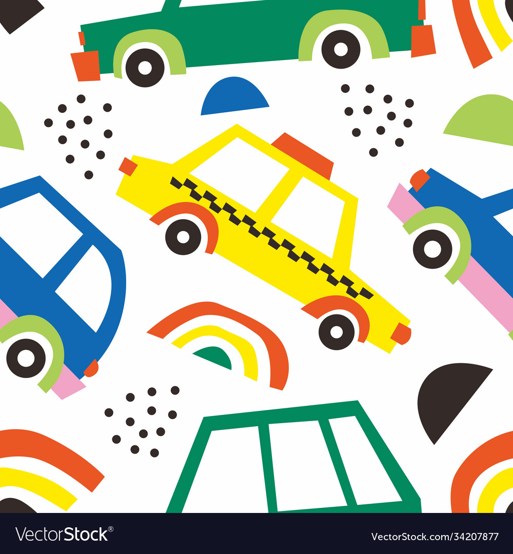 Car abstract shape seamless pattern background